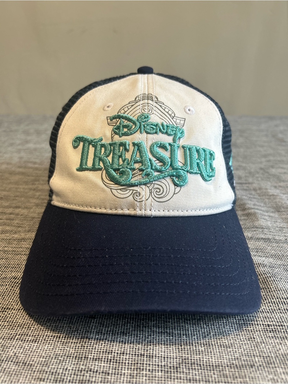 Disney Cruise Line Treasure Inaugural Sailing SnapBack Hat Teal/White/Navy Truck
